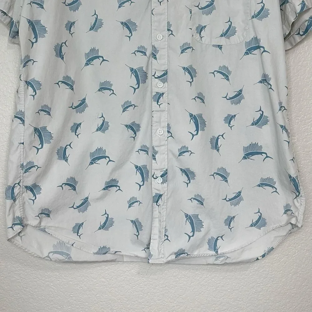 J. Crew Sword Fish Pattern Button Down Men’s Shirt